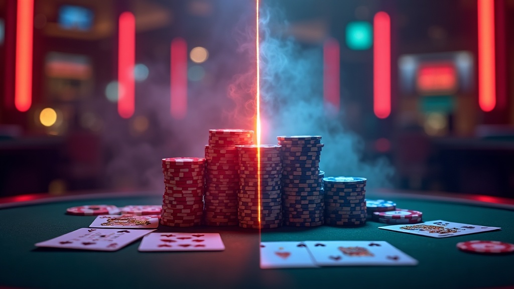 Split view of no deposit and standard casino bonus offers