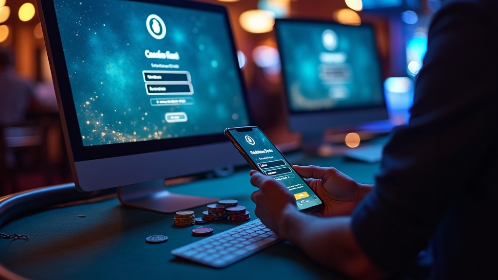 A player signing into the same casino account on desktop and mobile